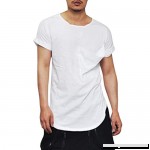 iYYVV Mens Summer Casual Fashion Large Pocket Short Sleeve T-Shirt Solid Tunic Tops White B07PTC97TK